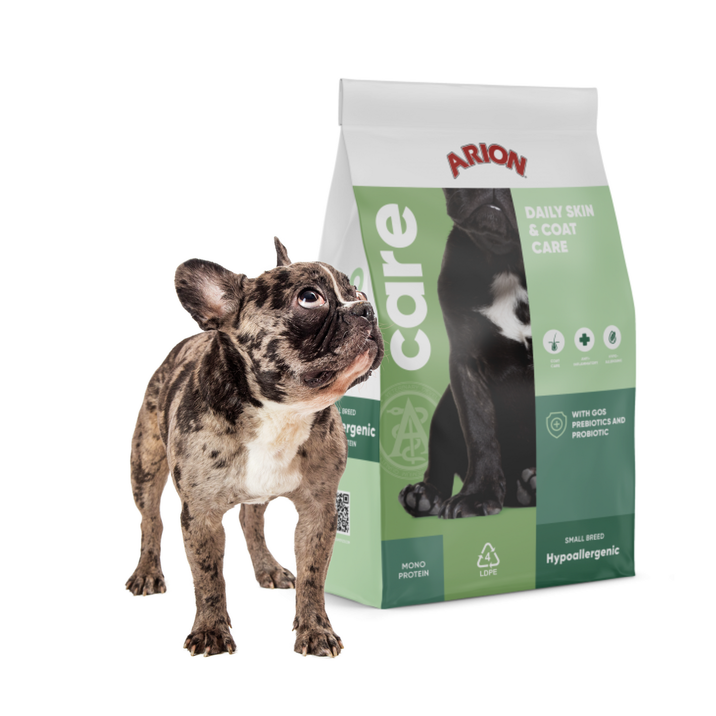 Croquettes chien HYPOALLERGENIC Petite races - problème peau - ARION CARE - 2kg Fabuldog