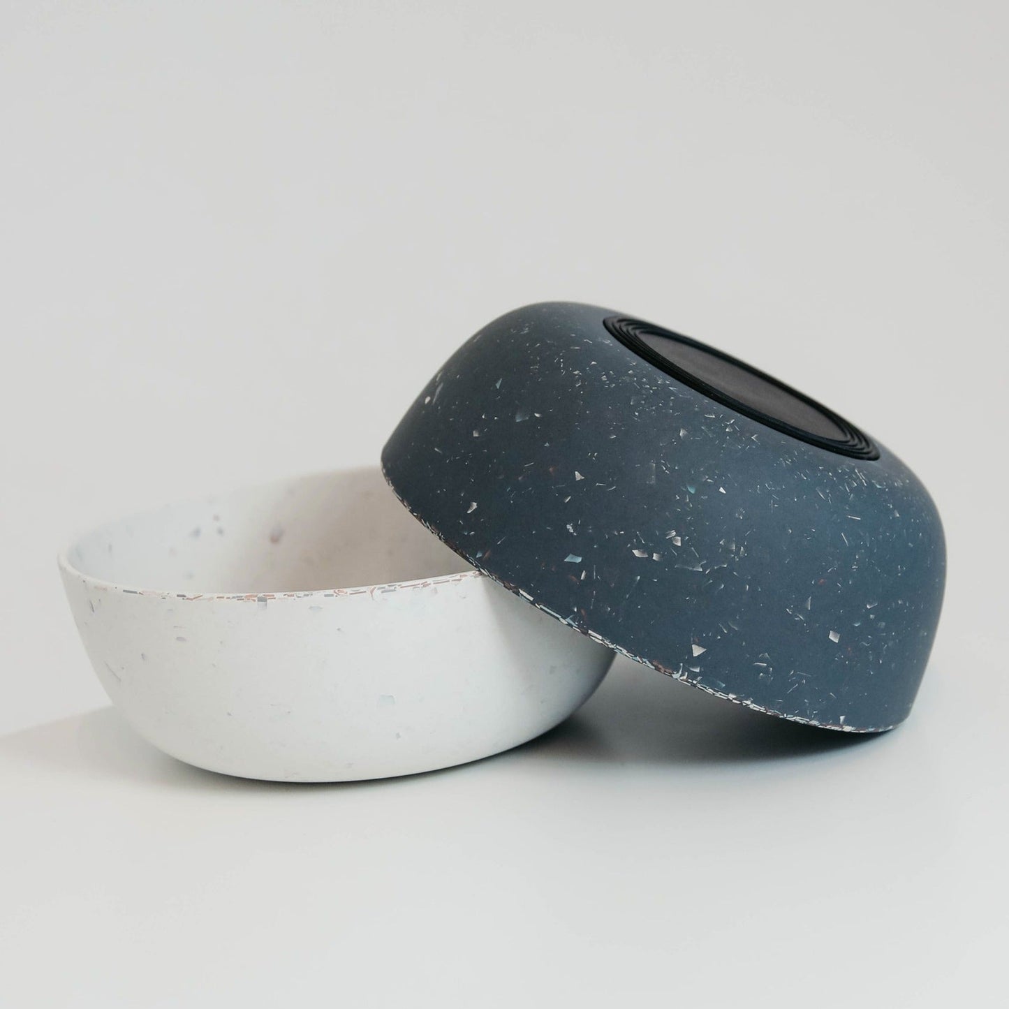Gamelle chien bamboo terrazzo blanc Fabuldog
