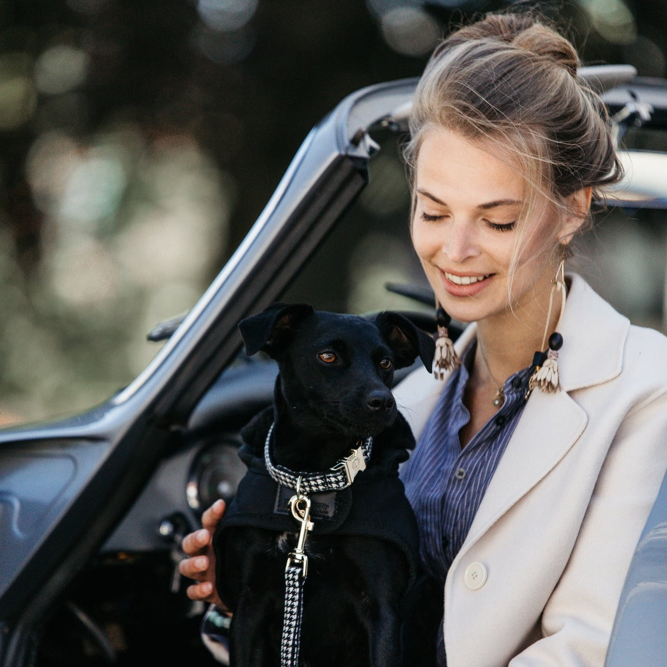 Manteau pour chien matelassé chic Noir Fabuldog