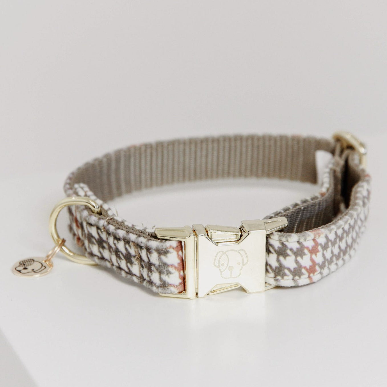 Collier chien pied de poule Kentucky - beige