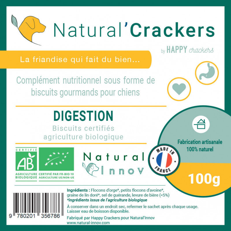 Natural'Crackers Dog Digest Natural'Innov biscuits chien digestion